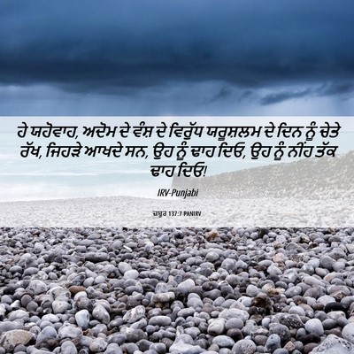 Picture 06 - ਜ਼ਬੂਰ 137:7 PANIRV - ਹੇ ਯਹੋਵਾਹ, ਅਦੋਮ ਦੇ - Bible Verse Picture