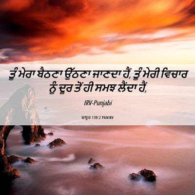 Picture 06 - ਜ਼ਬੂਰ 139:2 PANIRV - ਤੂੰ ਮੇਰਾ ਬੈਠਣਾ - Bible Verse Picture