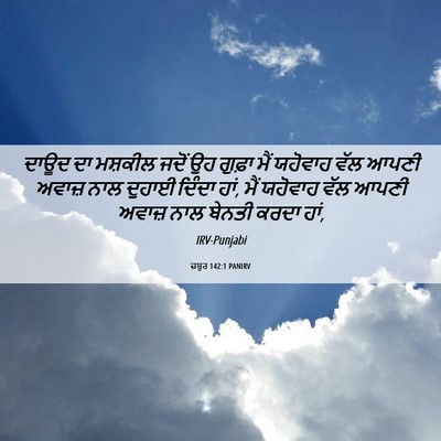 Picture 06 - ਜ਼ਬੂਰ 142:1 PANIRV - ਦਾਊਦ ਦਾ ਮਸ਼ਕੀਲ - Bible Verse Picture