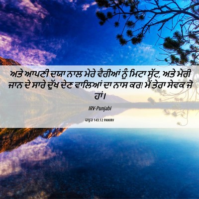 Picture 06 - ਜ਼ਬੂਰ 143:12 PANIRV - ਅਤੇ ਆਪਣੀ ਦਯਾ ਨਾਲ - Bible Verse Picture