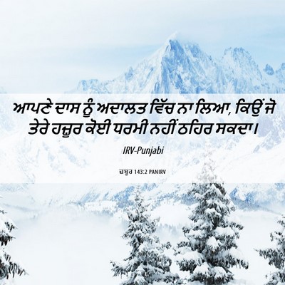 Picture 06 - ਜ਼ਬੂਰ 143:2 PANIRV - ਆਪਣੇ ਦਾਸ ਨੂੰ ਅਦਾਲਤ - Bible Verse Picture