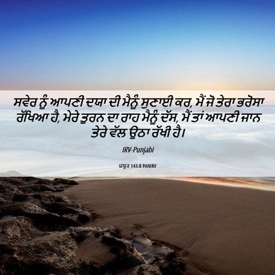 Picture 06 - ਜ਼ਬੂਰ 143:8 PANIRV - ਸਵੇਰ ਨੂੰ ਆਪਣੀ ਦਯਾ - Bible Verse Picture