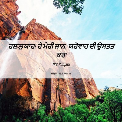 Picture 06 - ਜ਼ਬੂਰ 146:1 PANIRV - ਹਲਲੂਯਾਹ! ਹੇ ਮੇਰੀ - Bible Verse Picture