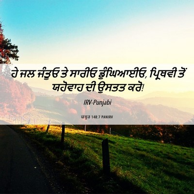 Picture 06 - ਜ਼ਬੂਰ 148:7 PANIRV - ਹੇ ਜਲ ਜੰਤੂਓ ਤੇ - Bible Verse Picture