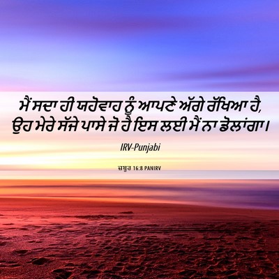 Picture 06 - ਜ਼ਬੂਰ 16:8 PANIRV - ਮੈਂ ਸਦਾ ਹੀ ਯਹੋਵਾਹ - Bible Verse Picture