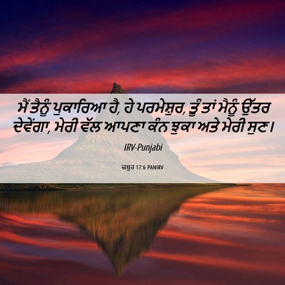 Picture 06 - ਜ਼ਬੂਰ 17:6 PANIRV - ਮੈਂ ਤੈਨੂੰ ਪੁਕਾਰਿਆ - Bible Verse Picture