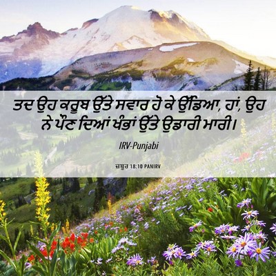 Picture 06 - ਜ਼ਬੂਰ 18:10 PANIRV - ਤਦ ਉਹ ਕਰੂਬ ਉੱਤੇ - Bible Verse Picture
