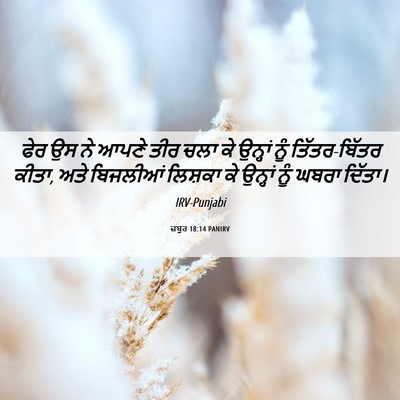 Picture 06 - ਜ਼ਬੂਰ 18:14 PANIRV - ਫੇਰ ਉਸ ਨੇ ਆਪਣੇ ਤੀਰ - Bible Verse Picture