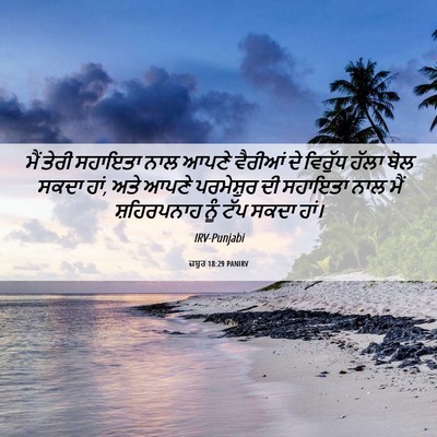 Picture 06 - ਜ਼ਬੂਰ 18:29 PANIRV - ਮੈਂ ਤੇਰੀ ਸਹਾਇਤਾ - Bible Verse Picture