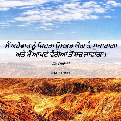 Picture 06 - ਜ਼ਬੂਰ 18:3 PANIRV - ਮੈਂ ਯਹੋਵਾਹ ਨੂੰ - Bible Verse Picture