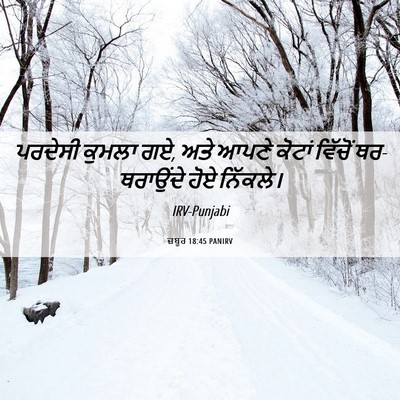 Picture 06 - ਜ਼ਬੂਰ 18:45 PANIRV - ਪਰਦੇਸੀ ਕੁਮਲਾ ਗਏ, - Bible Verse Picture