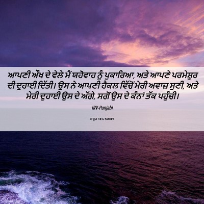 Picture 06 - ਜ਼ਬੂਰ 18:6 PANIRV - ਆਪਣੀ ਔਖ ਦੇ ਵੇਲੇ ਮੈਂ - Bible Verse Picture