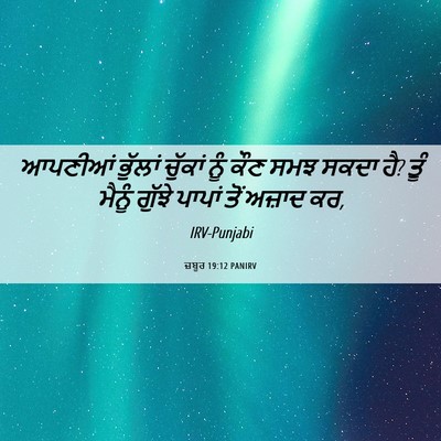 Picture 06 - ਜ਼ਬੂਰ 19:12 PANIRV - ਆਪਣੀਆਂ ਭੁੱਲਾਂ - Bible Verse Picture