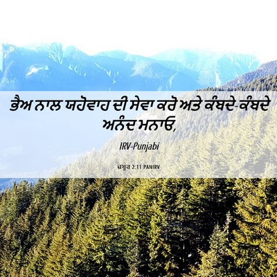 Picture 06 - ਜ਼ਬੂਰ 2:11 PANIRV - ਭੈਅ ਨਾਲ ਯਹੋਵਾਹ ਦੀ - Bible Verse Picture