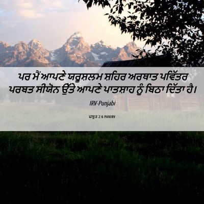 Picture 06 - ਜ਼ਬੂਰ 2:6 PANIRV - ਪਰ ਮੈਂ ਆਪਣੇ - Bible Verse Picture