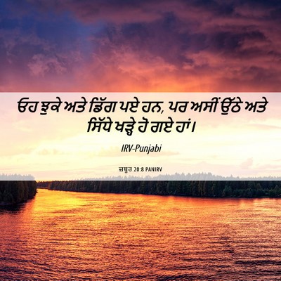 Picture 06 - ਜ਼ਬੂਰ 20:8 PANIRV - ਓਹ ਝੁਕੇ ਅਤੇ ਡਿੱਗ ਪਏ - Bible Verse Picture