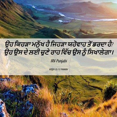 Picture 06 - ਜ਼ਬੂਰ 25:12 PANIRV - ਉਹ ਕਿਹੜਾ ਮਨੁੱਖ ਹੈ - Bible Verse Picture