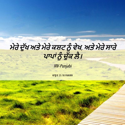 Picture 06 - ਜ਼ਬੂਰ 25:18 PANIRV - ਮੇਰੇ ਦੁੱਖ ਅਤੇ ਮੇਰੇ - Bible Verse Picture