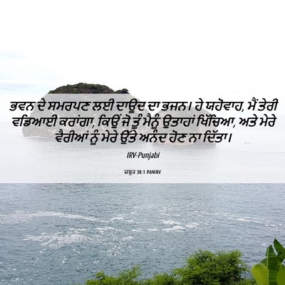 Picture 06 - ਜ਼ਬੂਰ 30:1 PANIRV - ਭਵਨ ਦੇ ਸਮਰਪਣ ਲਈ - Bible Verse Picture