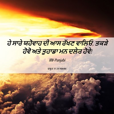 Picture 06 - ਜ਼ਬੂਰ 31:24 PANIRV - ਹੇ ਸਾਰੇ ਯਹੋਵਾਹ ਦੀ - Bible Verse Picture
