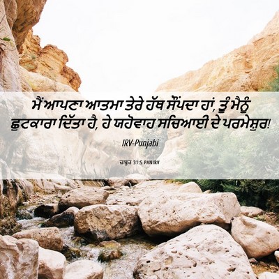 Picture 06 - ਜ਼ਬੂਰ 31:5 PANIRV - ਮੈਂ ਆਪਣਾ ਆਤਮਾ ਤੇਰੇ - Bible Verse Picture