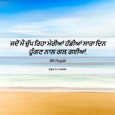 Picture 06 - ਜ਼ਬੂਰ 32:3 PANIRV - ਜਦੋਂ ਮੈਂ ਚੁੱਪ ਰਿਹਾ - Bible Verse Picture