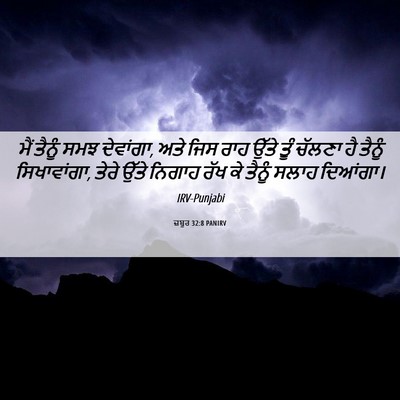 Picture 06 - ਜ਼ਬੂਰ 32:8 PANIRV - ਮੈਂ ਤੈਨੂੰ ਸਮਝ - Bible Verse Picture
