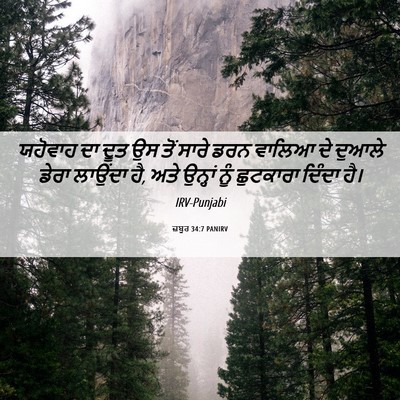Picture 06 - ਜ਼ਬੂਰ 34:7 PANIRV - ਯਹੋਵਾਹ ਦਾ ਦੂਤ ਉਸ - Bible Verse Picture