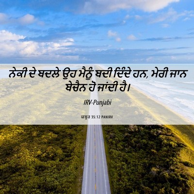 Picture 06 - ਜ਼ਬੂਰ 35:12 PANIRV - ਨੇਕੀ ਦੇ ਬਦਲੇ ਉਹ - Bible Verse Picture