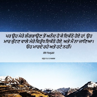 Picture 06 - ਜ਼ਬੂਰ 35:15 PANIRV - ਪਰ ਉਹ ਮੇਰੇ ਲੰਗੜਾਉਣ - Bible Verse Picture