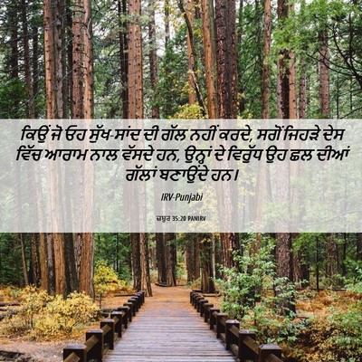 Picture 06 - ਜ਼ਬੂਰ 35:20 PANIRV - ਕਿਉਂ ਜੋ ਓਹ - Bible Verse Picture