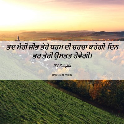 Picture 06 - ਜ਼ਬੂਰ 35:28 PANIRV - ਤਦ ਮੇਰੀ ਜੀਭ ਤੇਰੇ - Bible Verse Picture