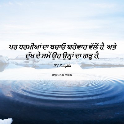 Picture 06 - ਜ਼ਬੂਰ 37:39 PANIRV - ਪਰ ਧਰਮੀਆਂ ਦਾ ਬਚਾਓ - Bible Verse Picture