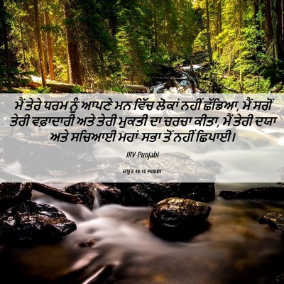 Picture 06 - ਜ਼ਬੂਰ 40:10 PANIRV - ਮੈਂ ਤੇਰੇ ਧਰਮ ਨੂੰ - Bible Verse Picture