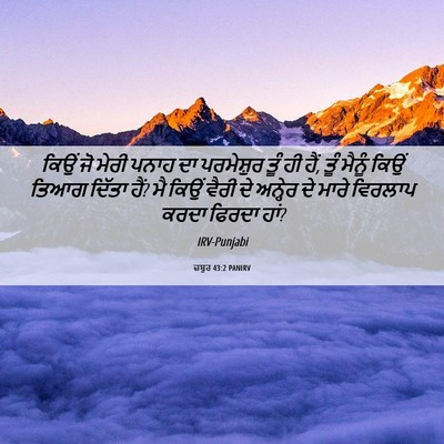 Picture 06 - ਜ਼ਬੂਰ 43:2 PANIRV - ਕਿਉਂ ਜੋ ਮੇਰੀ ਪਨਾਹ - Bible Verse Picture