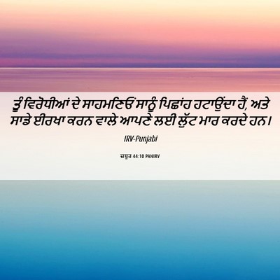 Picture 06 - ਜ਼ਬੂਰ 44:10 PANIRV - ਤੂੰ ਵਿਰੋਧੀਆਂ ਦੇ - Bible Verse Picture