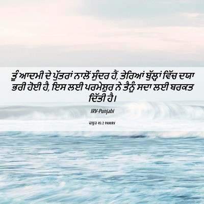Picture 06 - ਜ਼ਬੂਰ 45:2 PANIRV - ਤੂੰ ਆਦਮੀ ਦੇ - Bible Verse Picture