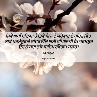 Picture 06 - ਜ਼ਬੂਰ 48:8 PANIRV - ਜਿਵੇਂ ਅਸੀਂ ਸੁਣਿਆ - Bible Verse Picture