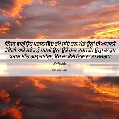 Picture 06 - ਜ਼ਬੂਰ 49:14 PANIRV - ਇੱਜੜ ਵਾਂਗੂੰ ਉਹ - Bible Verse Picture