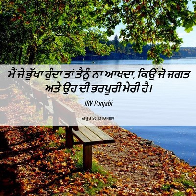 Picture 06 - ਜ਼ਬੂਰ 50:12 PANIRV - ਮੈਂ ਜੇ ਭੁੱਖਾ ਹੁੰਦਾ - Bible Verse Picture