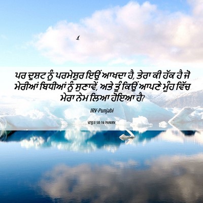 Picture 06 - ਜ਼ਬੂਰ 50:16 PANIRV - ਪਰ ਦੁਸ਼ਟ ਨੂੰ - Bible Verse Picture