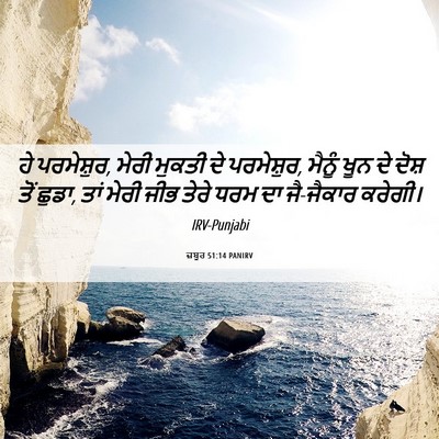 Picture 06 - ਜ਼ਬੂਰ 51:14 PANIRV - ਹੇ ਪਰਮੇਸ਼ੁਰ, ਮੇਰੀ - Bible Verse Picture