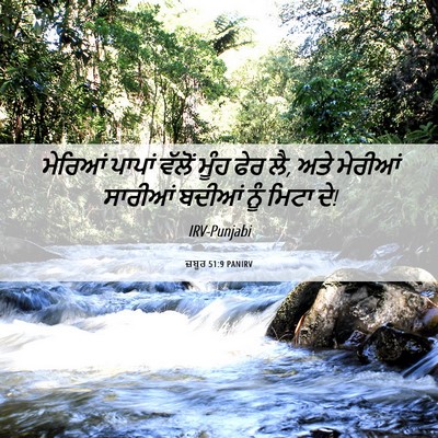 Picture 06 - ਜ਼ਬੂਰ 51:9 PANIRV - ਮੇਰਿਆਂ ਪਾਪਾਂ - Bible Verse Picture