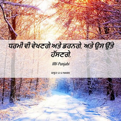 Picture 06 - ਜ਼ਬੂਰ 52:6 PANIRV - ਧਰਮੀ ਵੀ ਵੇਖਣਗੇ ਅਤੇ - Bible Verse Picture