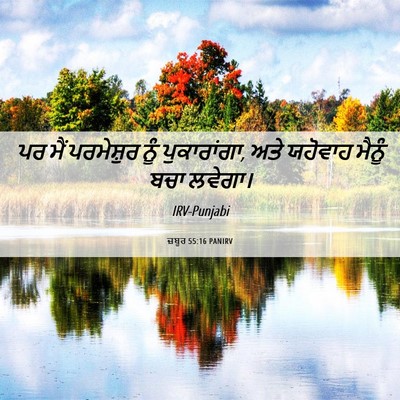 Picture 06 - ਜ਼ਬੂਰ 55:16 PANIRV - ਪਰ ਮੈਂ ਪਰਮੇਸ਼ੁਰ - Bible Verse Picture
