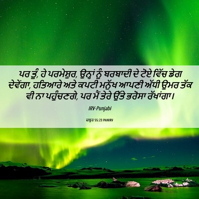 Picture 06 - ਜ਼ਬੂਰ 55:23 PANIRV - ਪਰ ਤੂੰ, ਹੇ - Bible Verse Picture