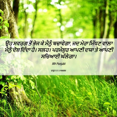 Picture 06 - ਜ਼ਬੂਰ 57:3 PANIRV - ਉਹ ਸਵਰਗ ਤੋਂ ਭੇਜ ਕੇ - Bible Verse Picture