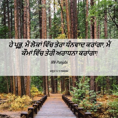 Picture 06 - ਜ਼ਬੂਰ 57:9 PANIRV - ਹੇ ਪ੍ਰਭੂ, ਮੈਂ ਲੋਕਾਂ - Bible Verse Picture