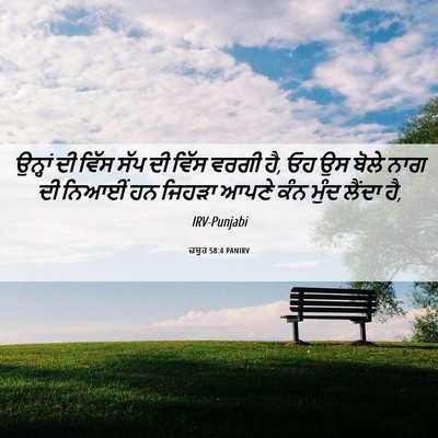 Picture 06 - ਜ਼ਬੂਰ 58:4 PANIRV - ਉਨ੍ਹਾਂ ਦੀ ਵਿੱਸ ਸੱਪ - Bible Verse Picture