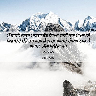 Picture 06 - ਜ਼ਬੂਰ 6:6 PANIRV - ਮੈਂ ਧਾਹਾਂ - Bible Verse Picture
